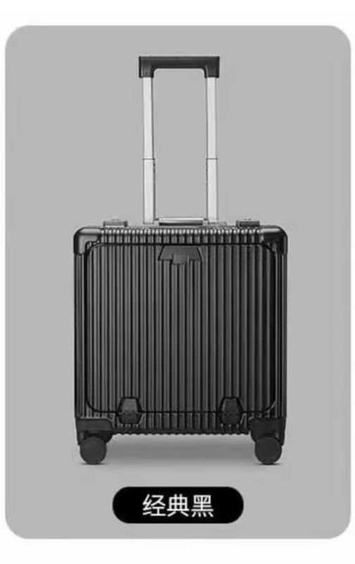 18 Inch Carry On Luggage With Front Pocket Aluminum Frame Hard Shell Suitcases With Wheels Luggage Suitcase With TSA Loc