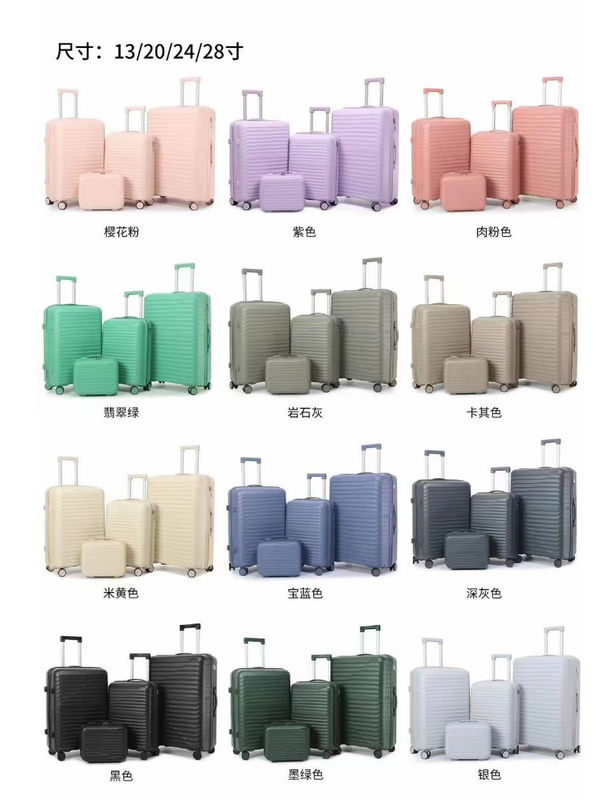 Factory Wholesale High Quality Hard Shell Fashion 360 Degree Spinner Wheels Pp Luggage Set For Trip