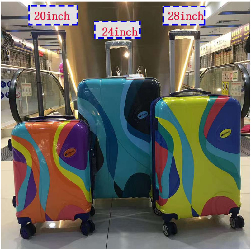 Classic Vintage ABS 3 Pieces Set Trolley Bags Hard Shell Travelling Spinner Luggage Suitcase Set