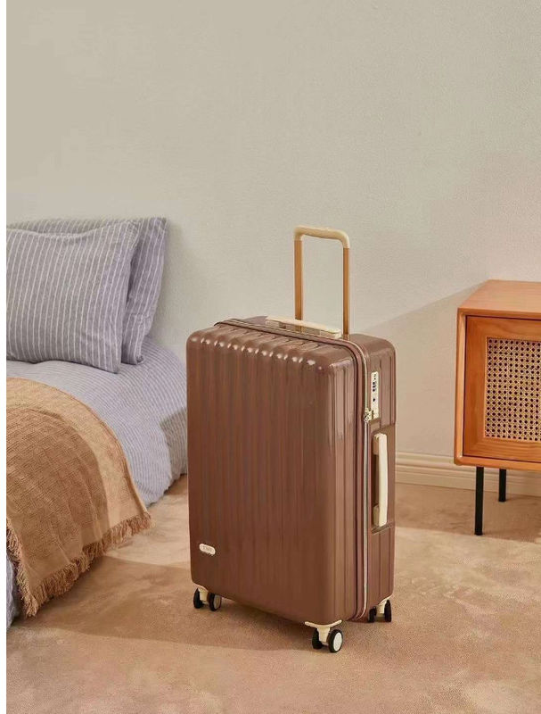 Rose Gold Cute Trunk For Girls Travel Luggage Bag Business Large Checked Fully Collapsible With Tsa Approved Lock Suitca