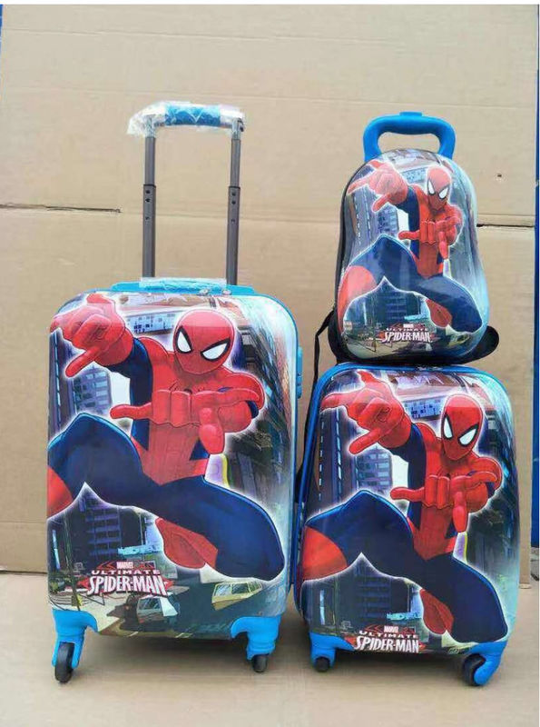 Custom Cartoon Anime Super Man Suitcase Children Rolling Luggage Bag Kids Boy Trolley Cases