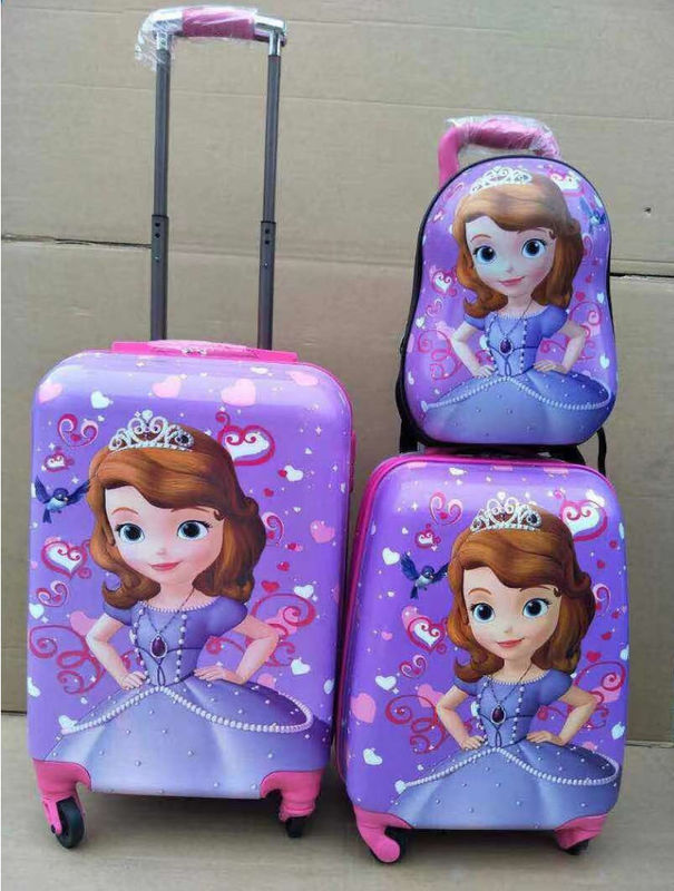 Custom Hard Travelling Children Bags Trolley Luggage Backpack Trolly School Bags Set For Kids Girl