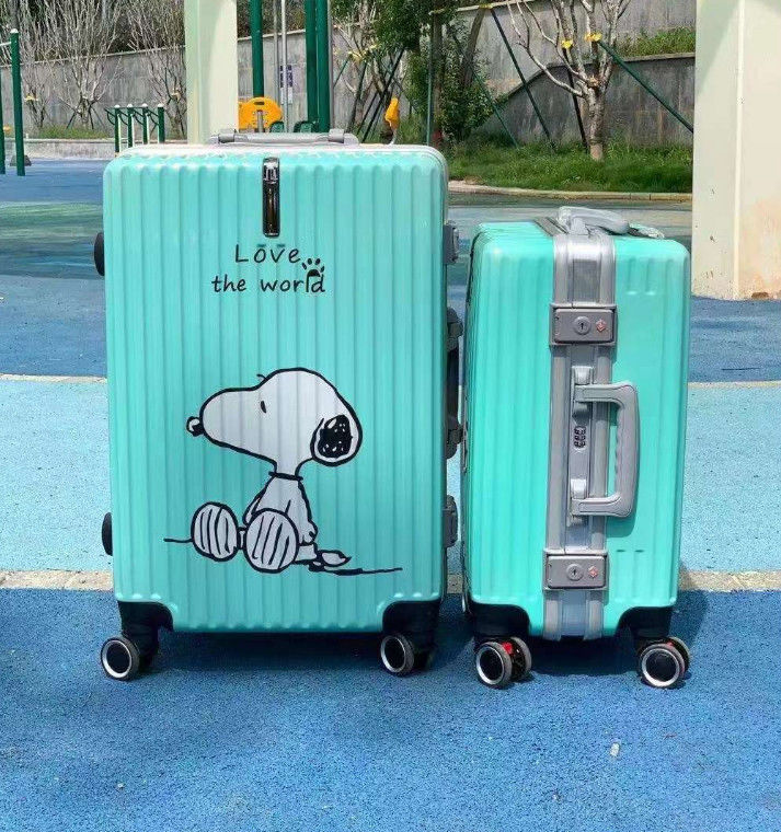 Popular Women'S Travel Luggage Set Fashionable 056 New Detachable Pouch With Spinner For Children'S Carton Suitcase Whee