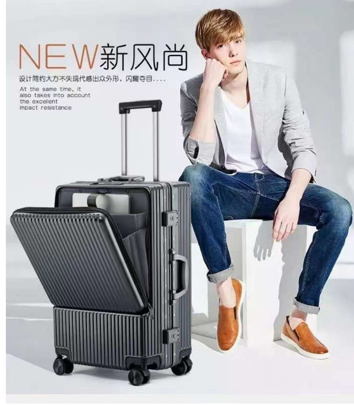 Spinner Trolley For Luggage With TSA Locks Black, Dark Green, Red, Carry-On 20-Lnch, PC Hardside Suitcase With Front Poc