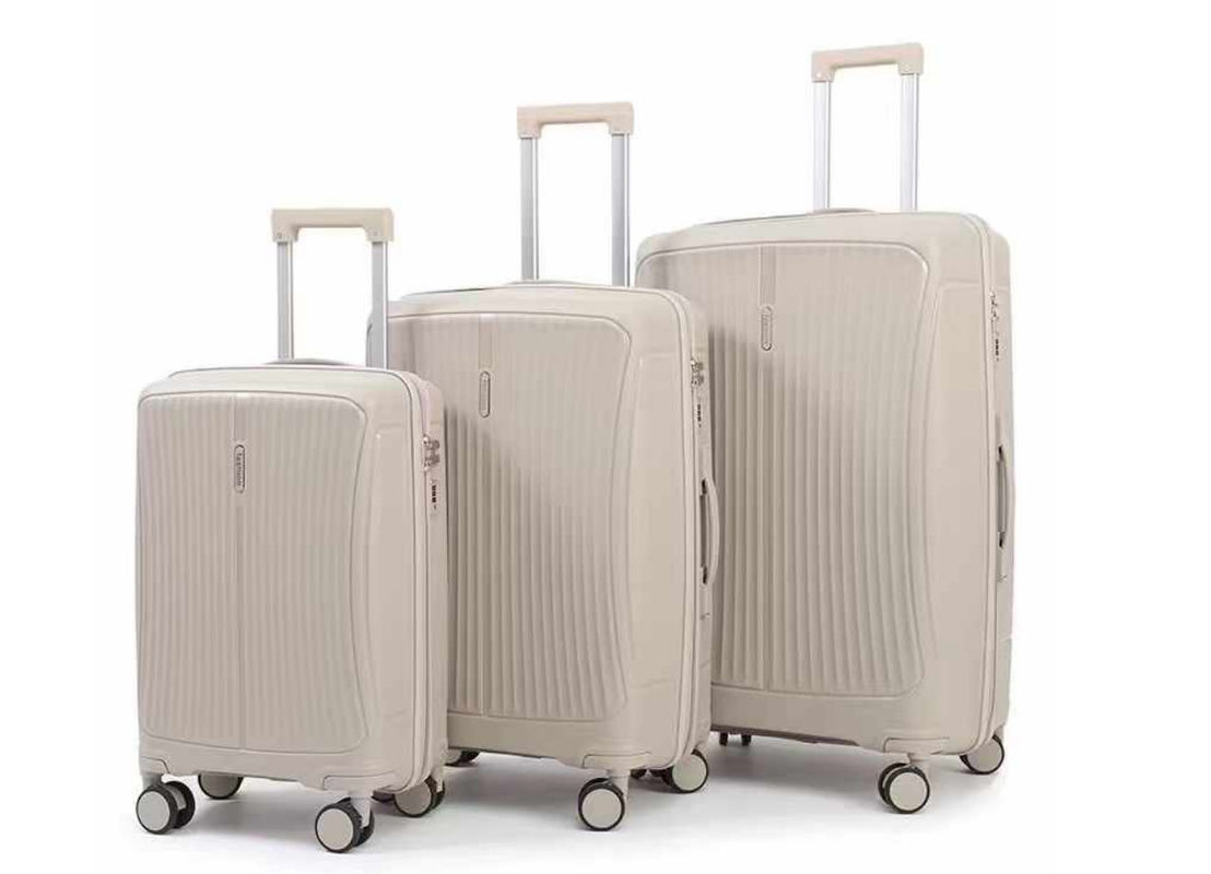 Light Weight Hard Best Suitcase 3 Piece 20 24 28 Inch Match Color New PP Material Carry On Cheap Luggage Set For Travel